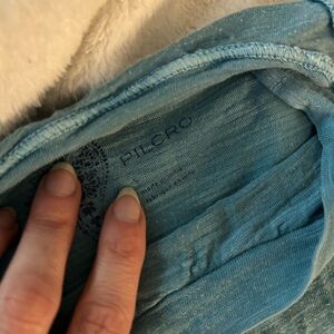 Long-sleeve Pilcro Anthropologie stitched tee Sz S blue